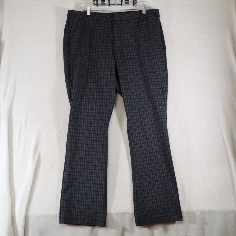 KUT from the Kloth Women's Plaid Pants Size 16W Gray Purple Trouser Straight Leg